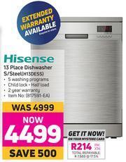 Game Hisense 13 Place Dishwasher (S/Steel) H13DESS offer