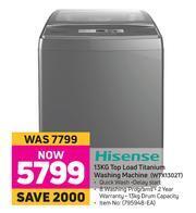 Game Hisense 13Kg Top Load Titanium Washing Machine WTX1302T offer