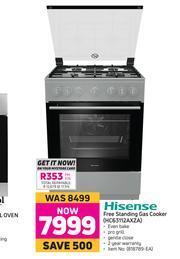 Hisense Free Standing Gas Cooker HC63112AXZA