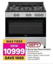 Game Defy 5 Burner Gas Stove DGS902 offer