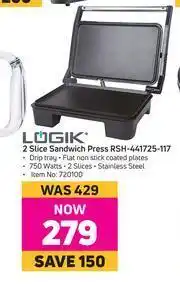 Game Logik 2 Silce Sandwich Press RSH-441725-117 offer