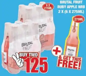 Boxer Liquors Brutal Fruit Ruby Apple NRB 2x6x275ml offer