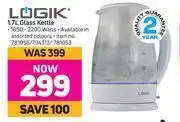 Game Logik 1.7Ltr Glass Kettle offer