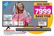 Game Sinotec 139cm (55") UHD Android TV STL-55U20AT + 2.0 Channel Soundbar System SBS-688 offer