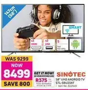Game Sinotec 147cm (58") UHD Android TV STL-58U20AT offer