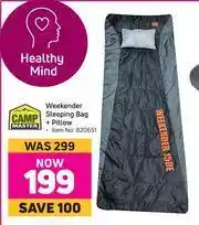 Game Camp Master Weekender Sleeping Bag + Pillow offer