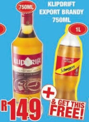 Boxer Liquors Klipdrift Export Brandy 750ml offer