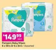 Game Pampers Baby Wipes Assorted 6 x 56's Pack Or 6 x 64's Pack-Each offer