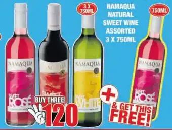 Boxer Liquors Namaqua Natural Sweet Wine 3x750ml offer