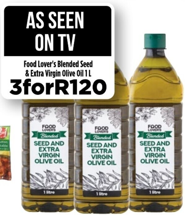 Food Lover's Blended Seed & Extra Virgin Olive Oil 1L offer at Food Lover's Market