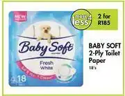 Makro Baby Soft 2 Ply Toilet Paper-For 2 x 18's offer