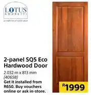 Builders Warehouse Lotus 2 Panel SQ5 Eco Hardwood Door offer