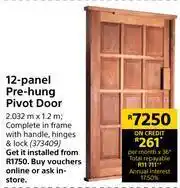 Builders Warehouse 12 Panel Pre-Hung Pivot Door offer