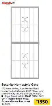 Builders Warehouse Xpanda Diy Security Homestyle Gate-770mm x 1.95m offer