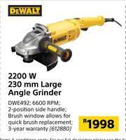 Builders Warehouse Dewalt 2200W 230mm Large Angle Grinder DWE492 offer