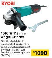 Builders Warehouse Ryobi 1010W 115mm Angle Grinder G-1159 offer