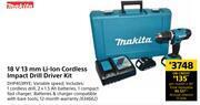 Builders Warehouse Makita 18V 13mm Li-Ion Cordless Impact Drill Driver Kit DHP453RYE offer