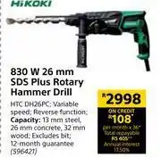 Builders Warehouse Hikoki 830W 26mm SDS Plus Rotary Hammer Drill HTC DH26PC offer
