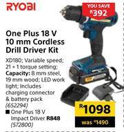 Builders Warehouse Ryobi One Plus 18V 10mm Cordless Drill Driver Kit XD180 offer