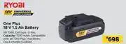 Builders Warehouse Ryobi One Plus 18V 1.5Ah Battery XB-1500 offer