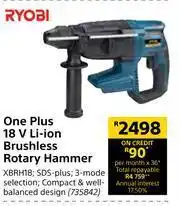 Builders Warehouse Ryobi One Plus 18V Li-Ion Brushless Rotary Hammer XBRH18 offer