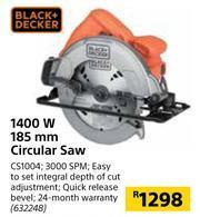 Builders Warehouse Black + Decker 1400W 185mm Circular Saw CS1004 offer