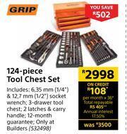 Builders Warehouse Grip 124 Piece Tool Chest Set offer