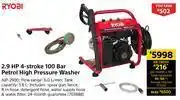 Ryobi 2.9 HP 4 Stroke 100 Bar Petrol High Pressure Washer AJP-2900