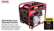 Builders Warehouse Ryobi 2500W Maximum Generator Inverter RG-2600i offer