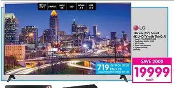 Makro LG Smart 4K UHD TV with ThinQ AI 189cm 75" offer