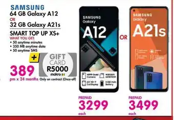 Makro Samsung 64GB Galaxy A12 or 32 GB Galaxy A21s offer