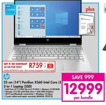 Makro HP 35cm 14" Pavilion X360 Intel Core 13 2-in-1 Laptop SSD offer