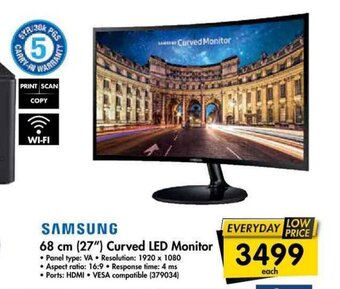 Makro Samsung 68cm 27" Curved LED Monitor offer