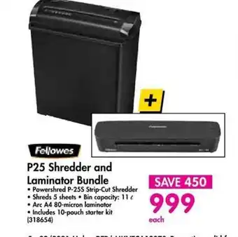 Makro Fellowes P25 Shredder and Laminator Bundle offer