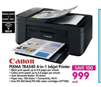 Makro Canon Pixma TR4540 4-in-1 Inkjet Printer offer