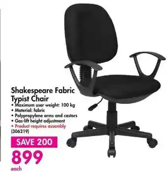 Makro Shakespeare Fabric Typist Chair offer