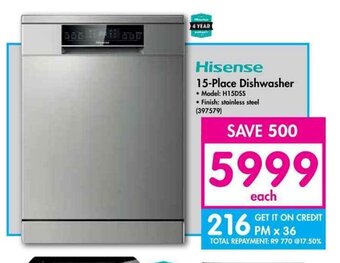 Makro Hisense 15-Place Dishwasher offer