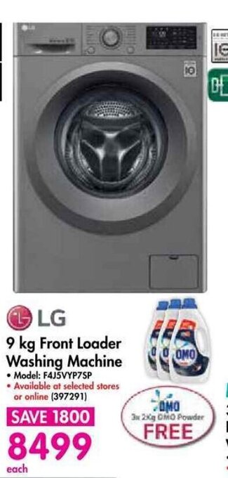 Makro LG 9kg Front Loader Washing Machine offer