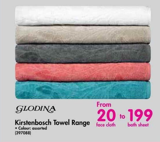 Glodina Kirstenbosch Towel Range offer at Makro