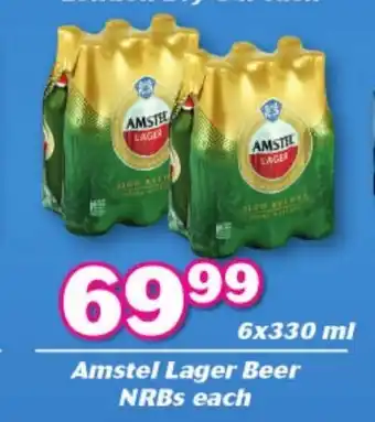 Amstel Lager Beer NRBs each 6 x 330 ml