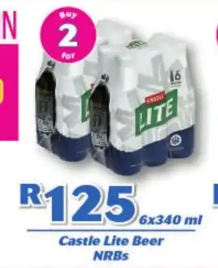 Cambridge Liquor Castle Lite Beer NRBs 6 x 340 ml offer