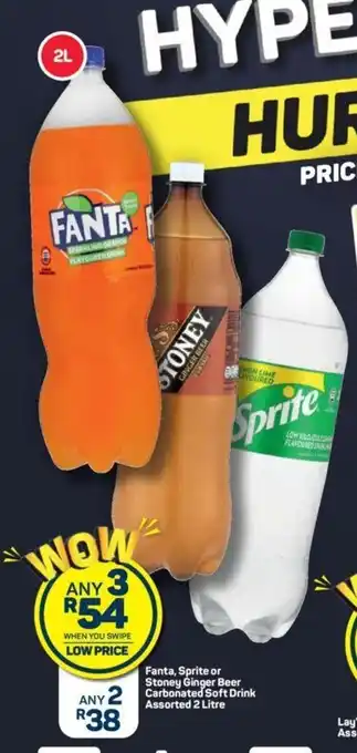 Pick n Pay Fanta, Sprite or Stoney Ginger Beer Carbonaed Soft Drink Assorted 2 Litre offer