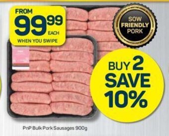 Pick n Pay PnP Bulk Pork Sausages 900g offer