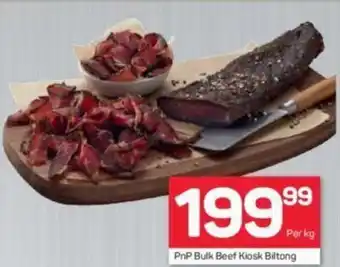 Pick n Pay PnP Bulk Beef Kiosk Biltong per kg offer
