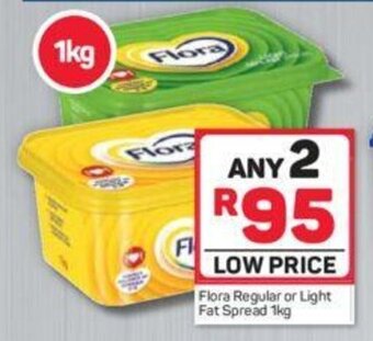 Pick n Pay Flora Regular or Light Fat Spread 1kg offer
