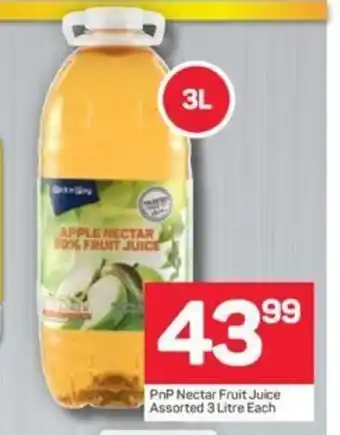 Pick n Pay PnP Nectar Fruit Juice Assorted 3 Litre Each offer