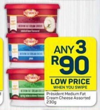 Pick n Pay President Medium Fat Cream Cheese Assorted 230g offer