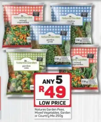 Pick n Pay Natures Garden Peas, Mixed Vegetables, Garden or Country Mix 250g offer