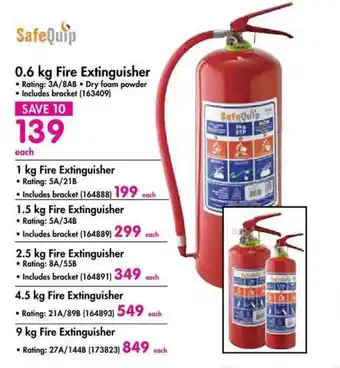 Makro SafeQuip 0.6kg Fire Extinguisher offer