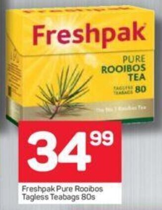 Pick n Pay Freshpak Pure Rooibos Tagless Teabags 80s offer